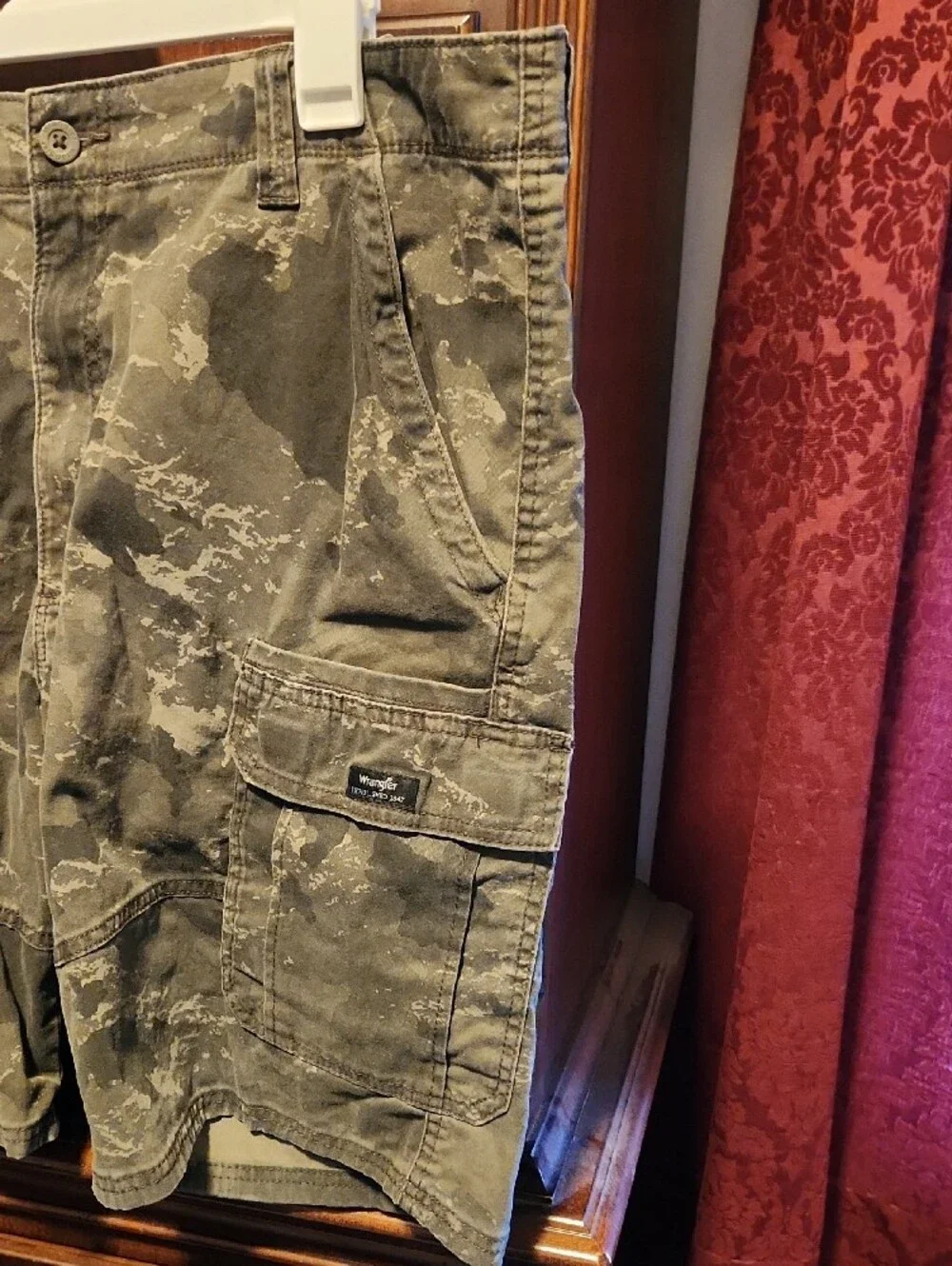Wrangler Men's Olive Green Camo Cargo Shorts