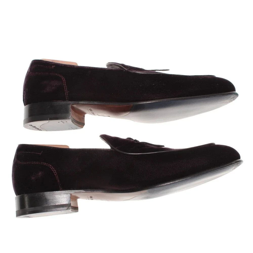 Di Bianco NWB Tasseled Slip On Loafers Size 9 US in Dark Purple Velvet