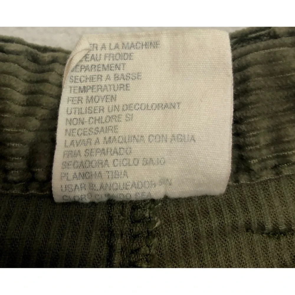 Tommy Hilfiger Mens Olive Green Corduroy Pleated Cuffed Pants 34x35 Vintage