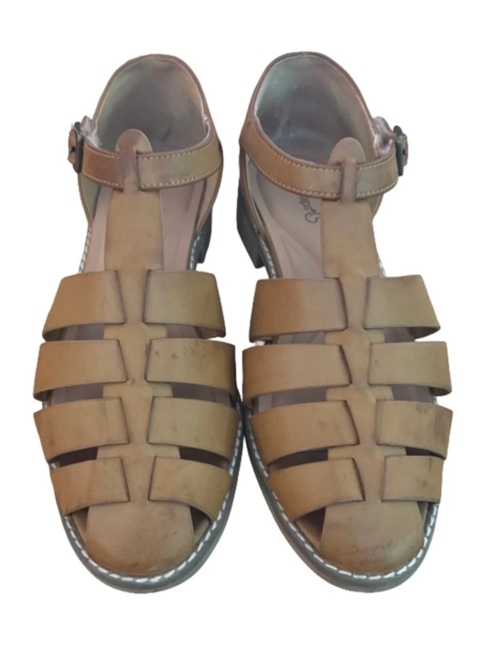 Baretraps Ersula fisherman sandals brwn vegan lthr WM 8 beach grandpa