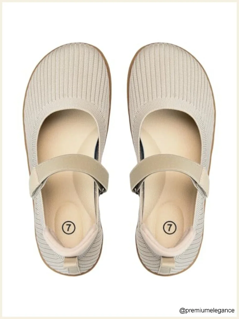 Knit Mary Jane Flats with Wide Toe Box - Comfortable Slip-On Office Flats