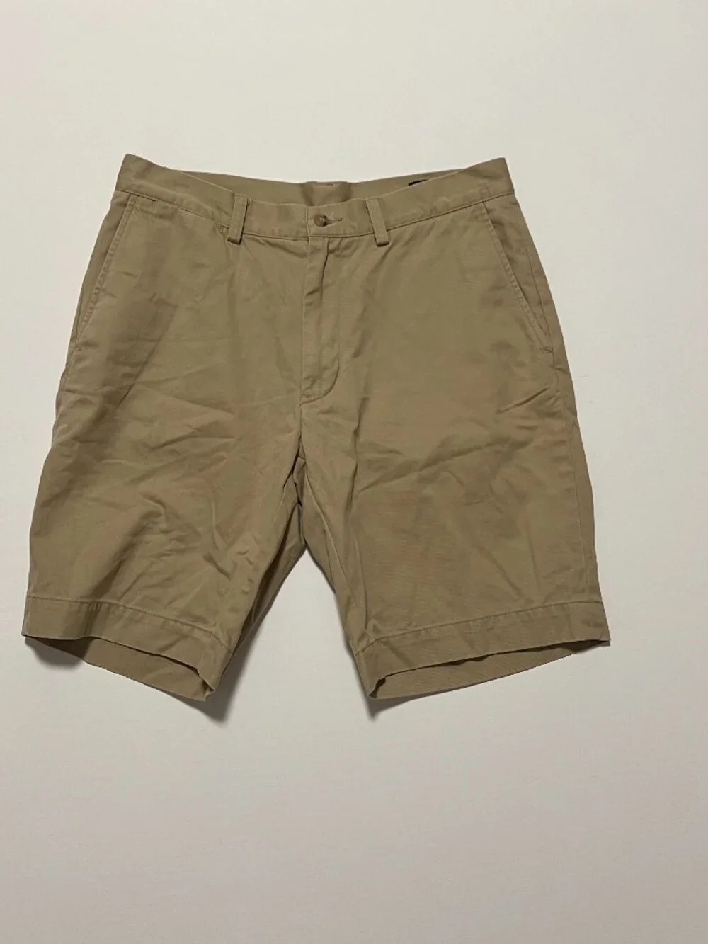 Polo Ralph Lauren Shorts Casual Preppy Chino Flat Front Beige Men's size 31