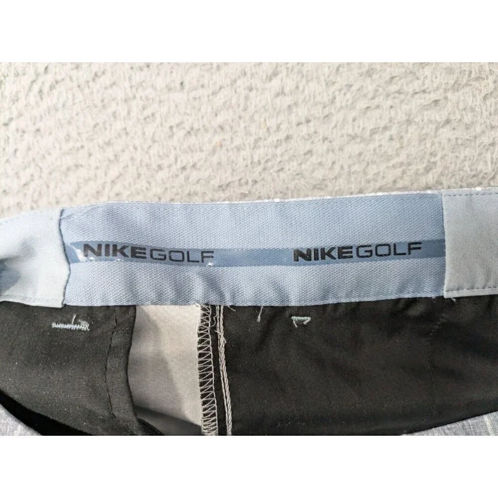 Nike Golf Tour Performance Shorts Mens 36 Gray Windowpane Pattern Check Grid
