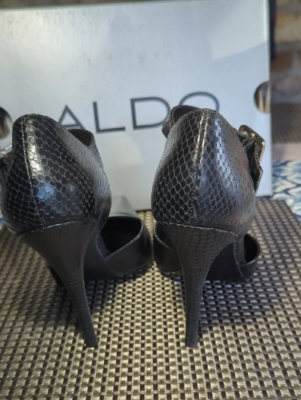 ALDO Orabella Black Pointed-Toe Mary Jane Stiletto Heels