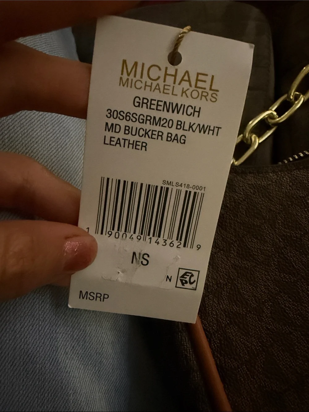 Michael Kors chain signature nameplate