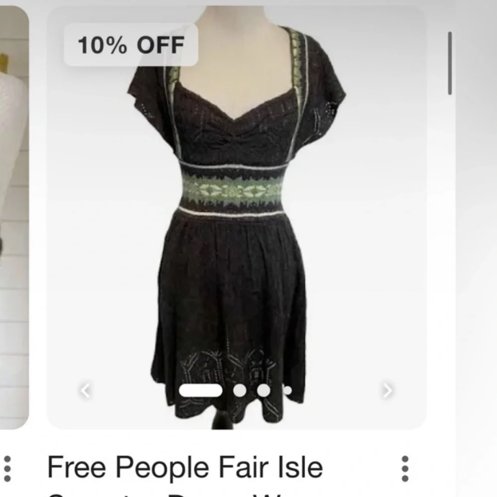 free people wool fair isle babydoll mini sweater dress