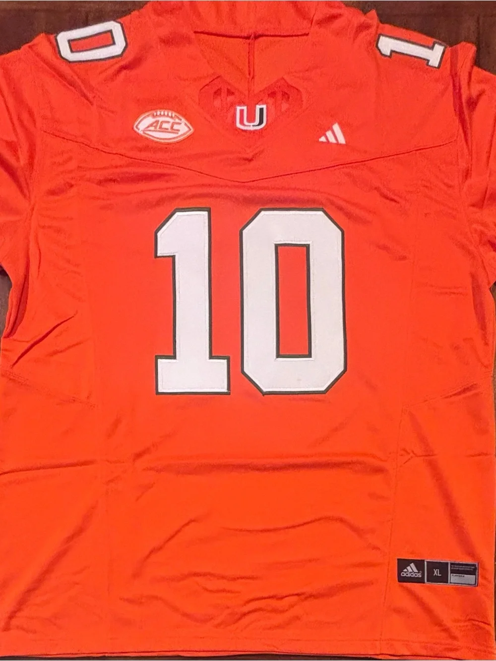 Miami Hurricanes Malachi Toney Adult XL Stitched Orange Jersey