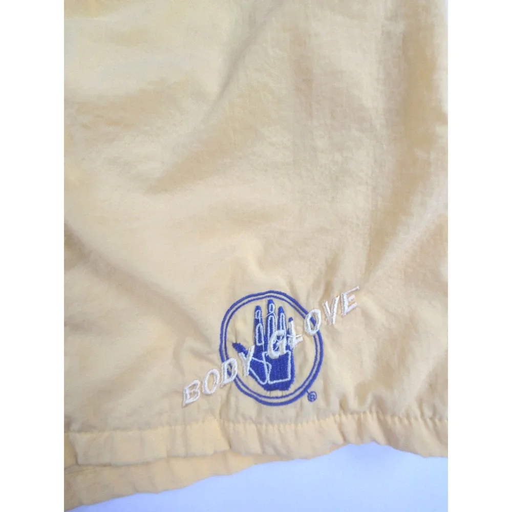 Body Glove Swim Trunks Shorts Mens 2XL Yellow Nylon Mesh Lined Embroidered Logo