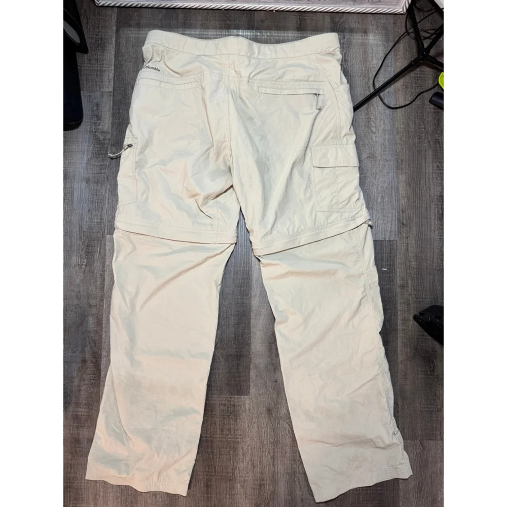Columbia Mens Convertible Cargo Pants Beige Hiking Trousers Waist 38