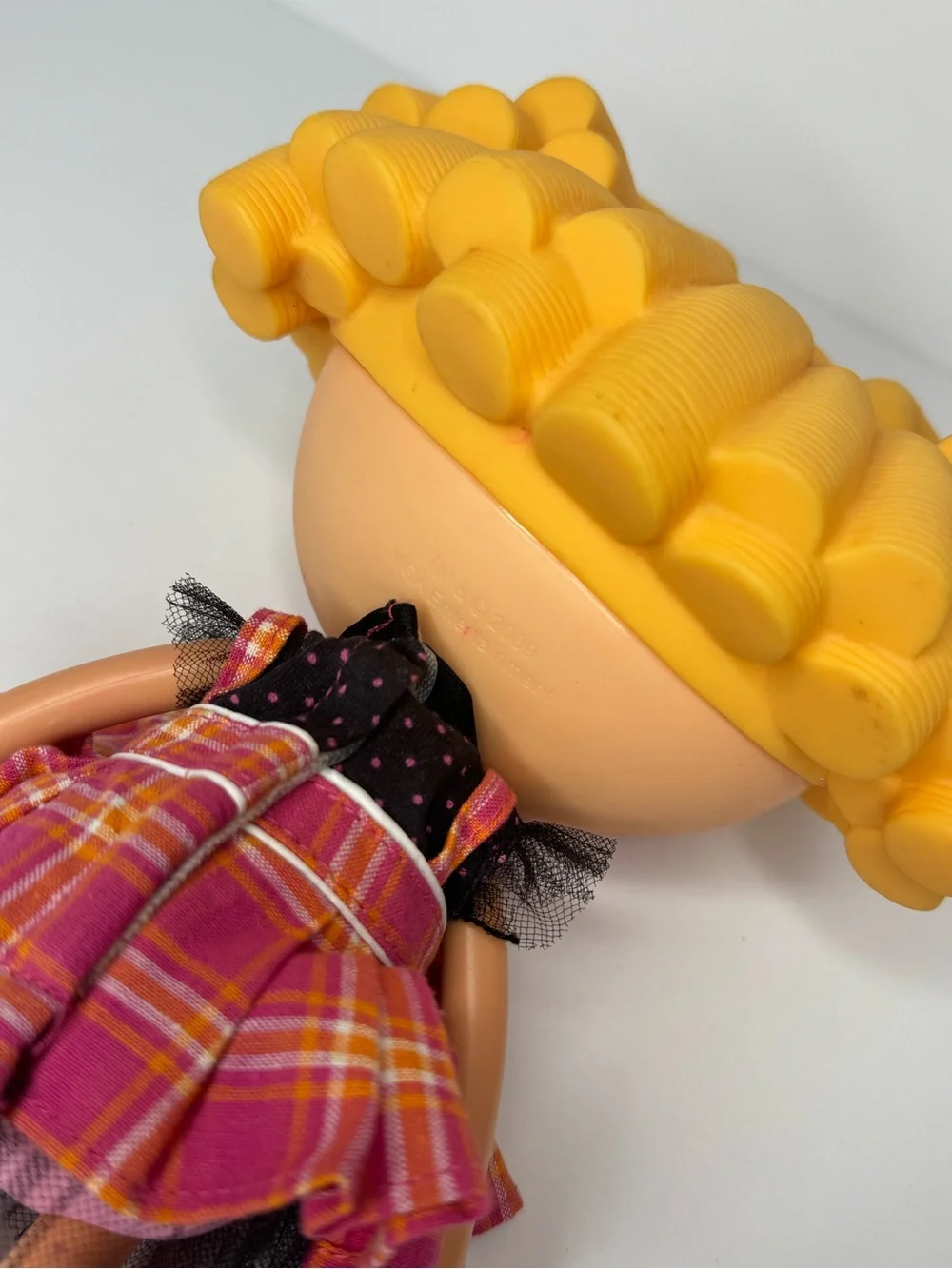 Lalaloopsy Misty Mysterious Doll 2009 MGA Blonde Hair Pink Plaid Dress