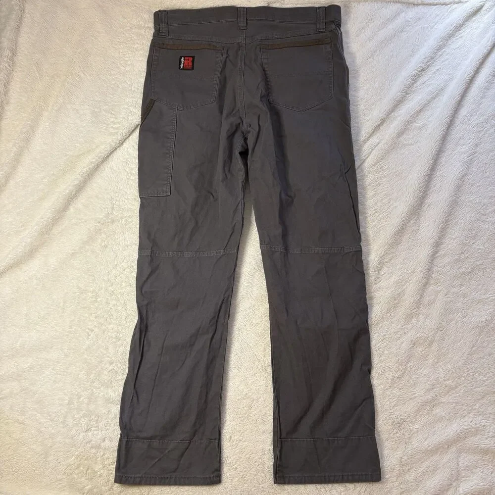Wrangler Riggs Ranger Workwear Pants Mens 37x32  Ripstop Relaxed Fit Double Knee