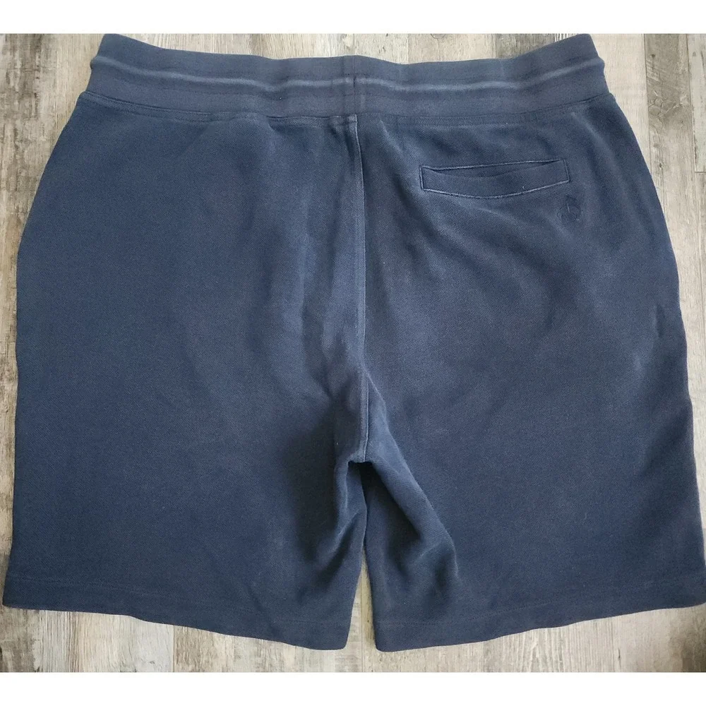 Brooks Brothers Knit Shorts Mens Medium Navy Blue Pique Drawstring Fleece Logo