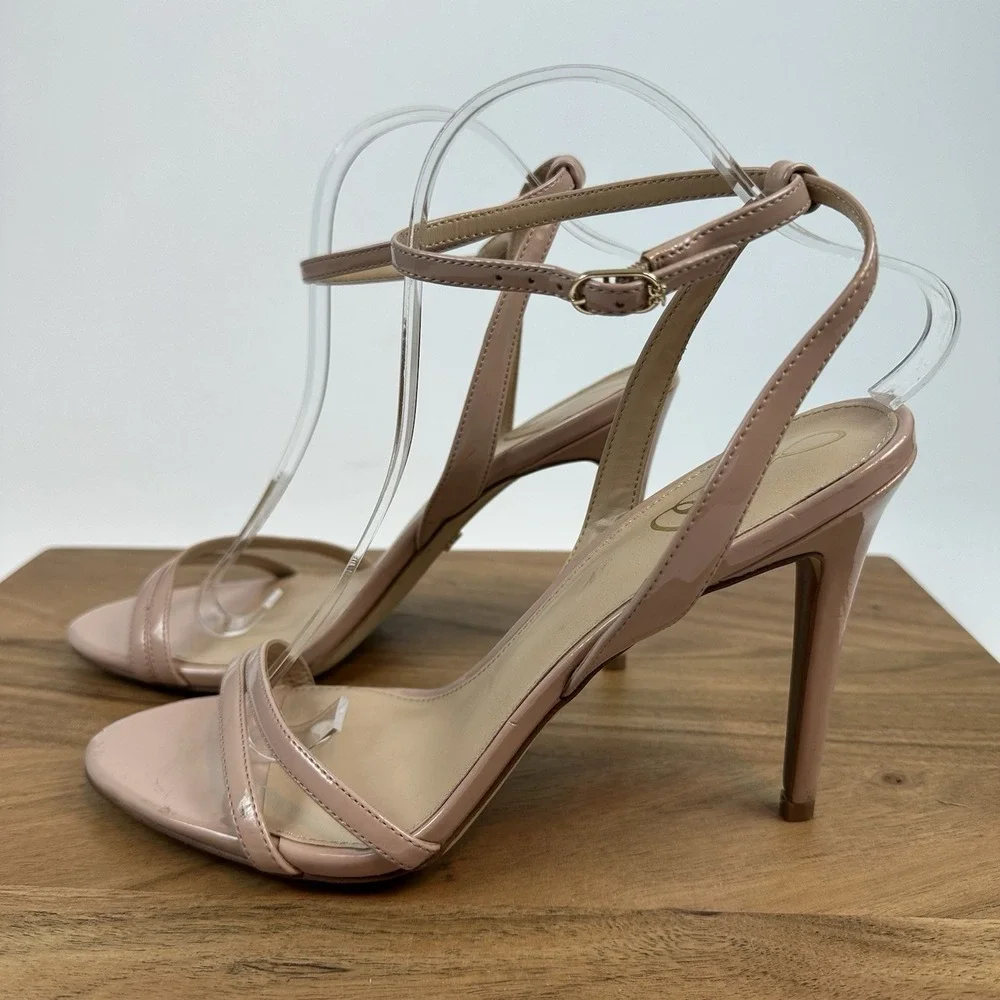 New‎ NWOB Womens Sam Edelman Gemmie Nude Patent Strappy Stiletto Heels Size 10 M