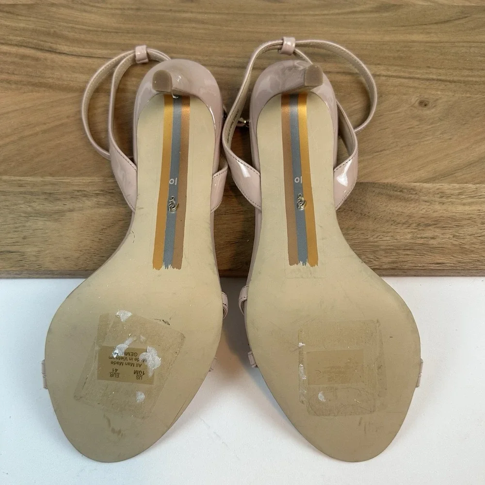 New‎ NWOB Womens Sam Edelman Gemmie Nude Patent Strappy Stiletto Heels Size 10 M