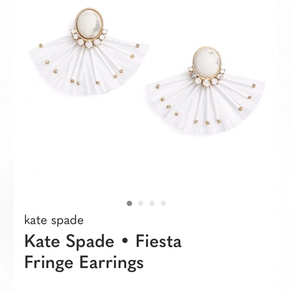 Kate Spade  Fiesta Fringe White Earrings
