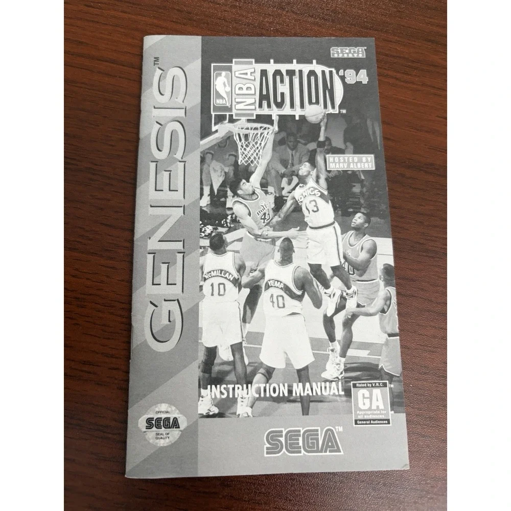 NBA Action '94 Instruction Manual ONLY Sega Genesis
