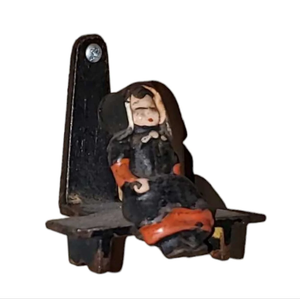 VINTAGE CAST IRON Amish Woman Wall Hook or Shelf Decor Handmade by Amish