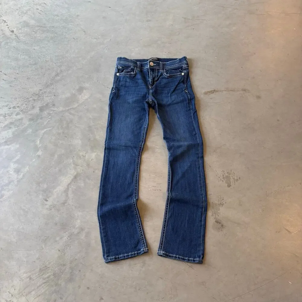 y2k darkwashed bootcut flared denim jeans