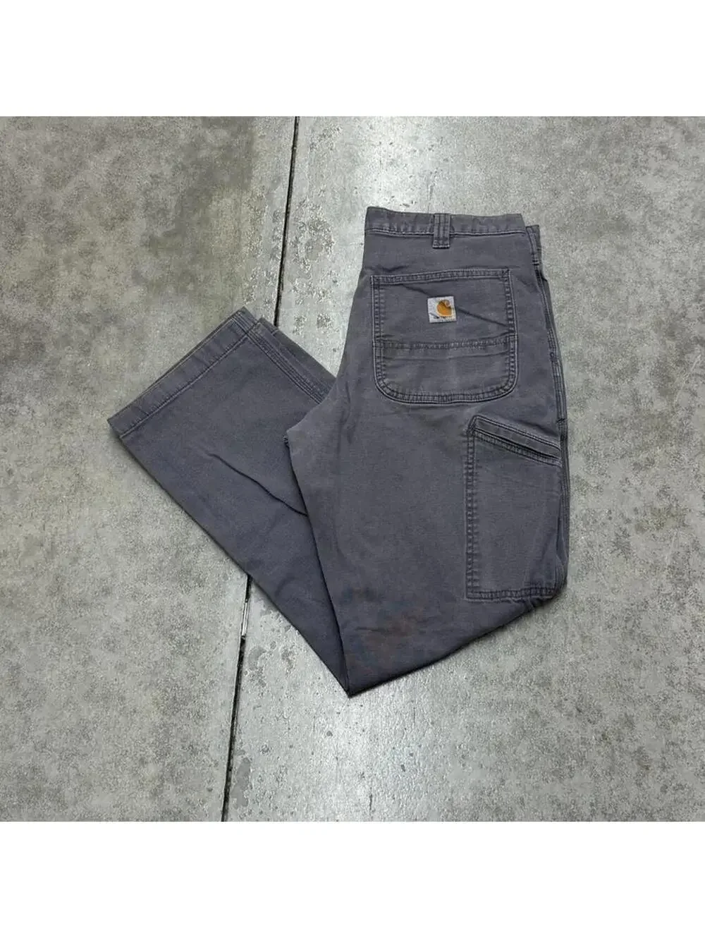 vintage carhartt faded grey relaxed baggy fit cargo pants size 33 x 30