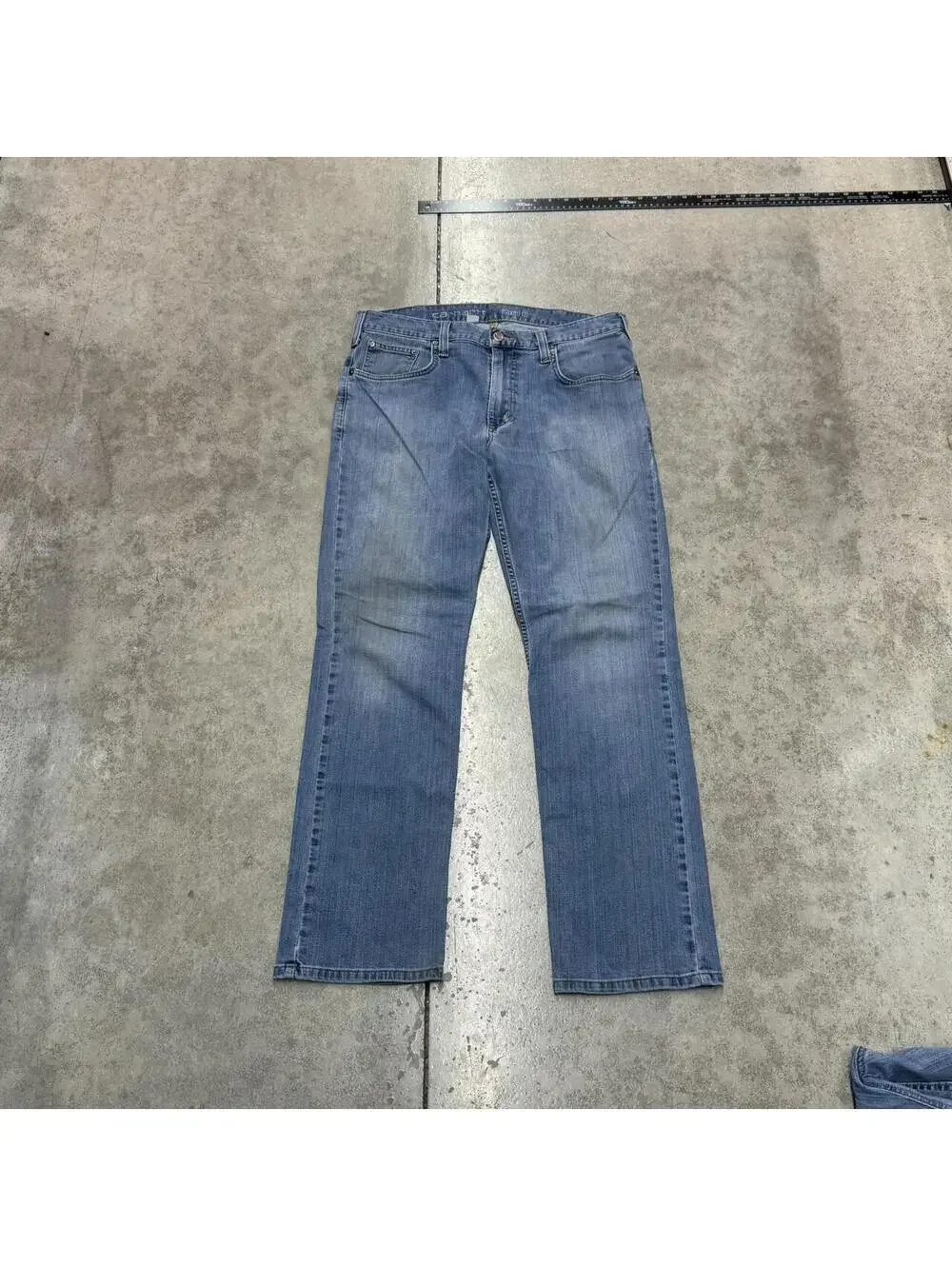 vintage carhartt faded blue relaxed fit jeans size 34 x 32