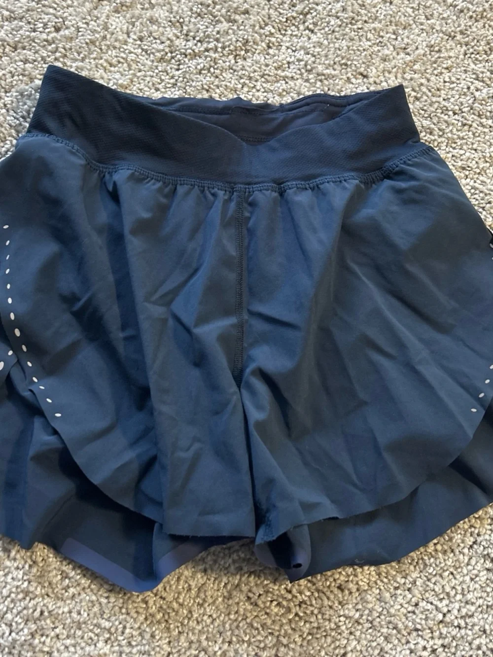 Lululemon Women's Navy Athletic Running Shorts with Built-in Liner