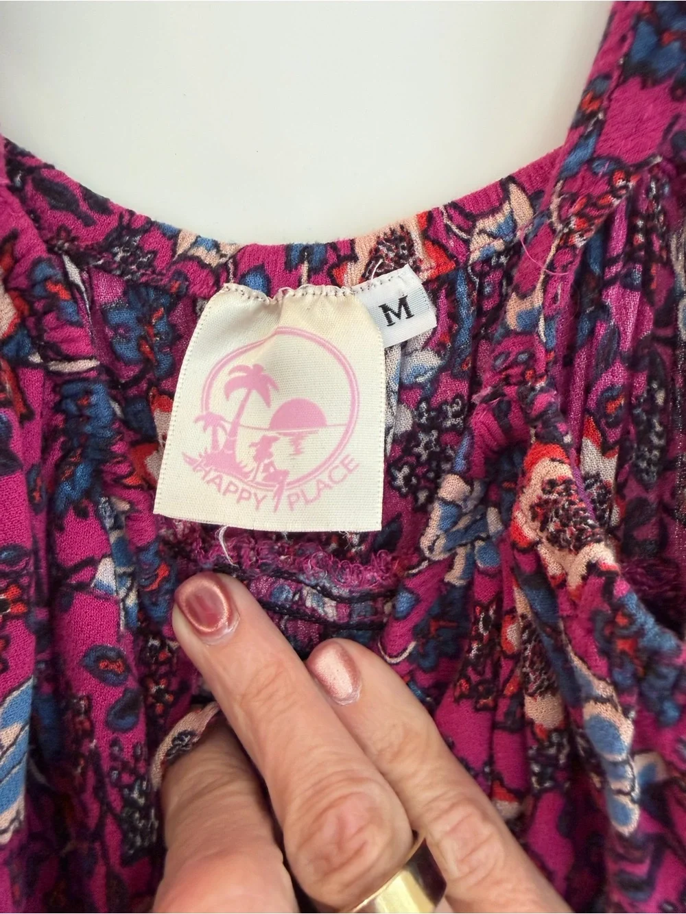 Happy Place Floral Sundress in Magenta and Blue
