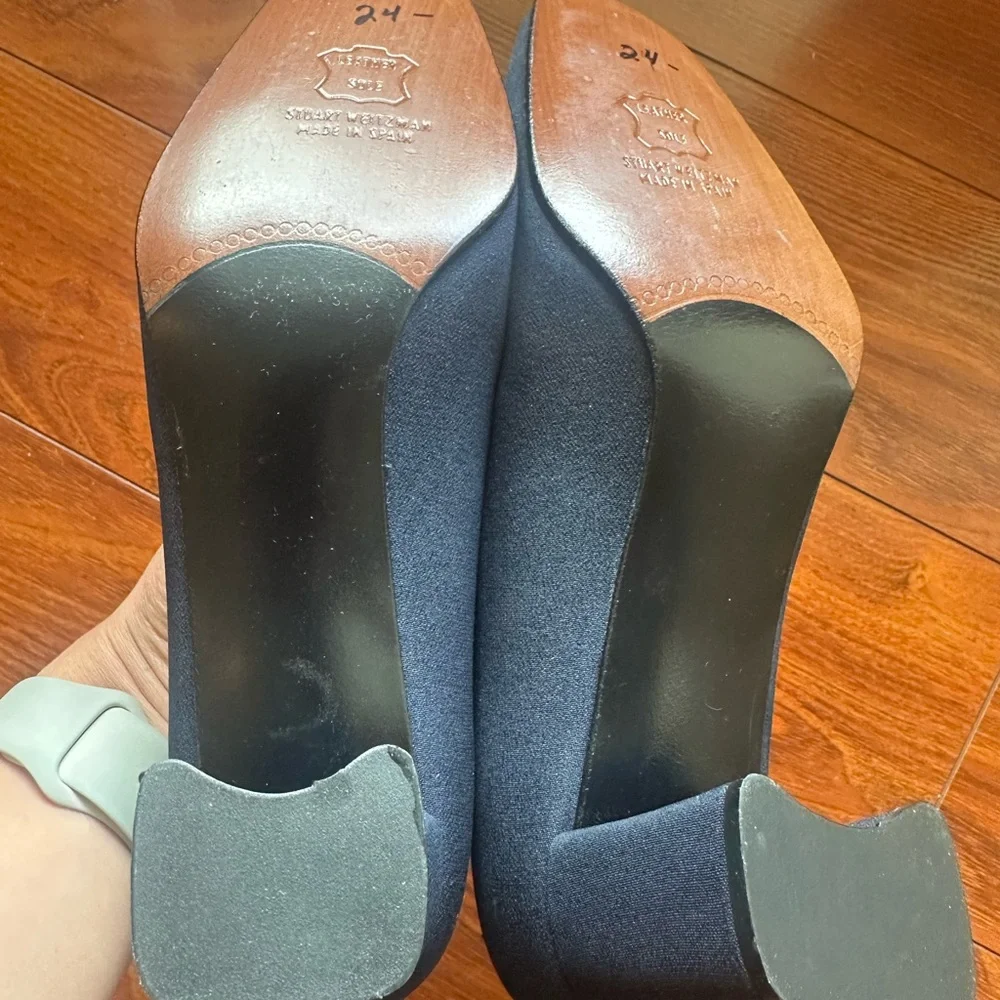 Stuart Weitzman Dark Blue Block Heels