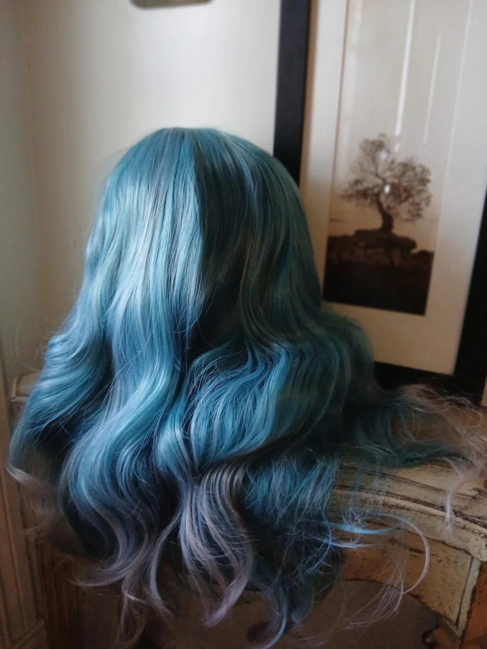 Turquoise Blue Ombre Women's Wig - Soft Wave Style Festival Cosplay Fairycore