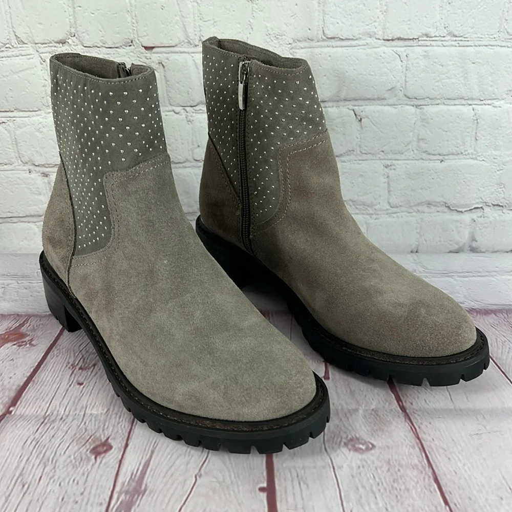 Steven Natural Comfort Latte Suede Studded Bootie Size 8