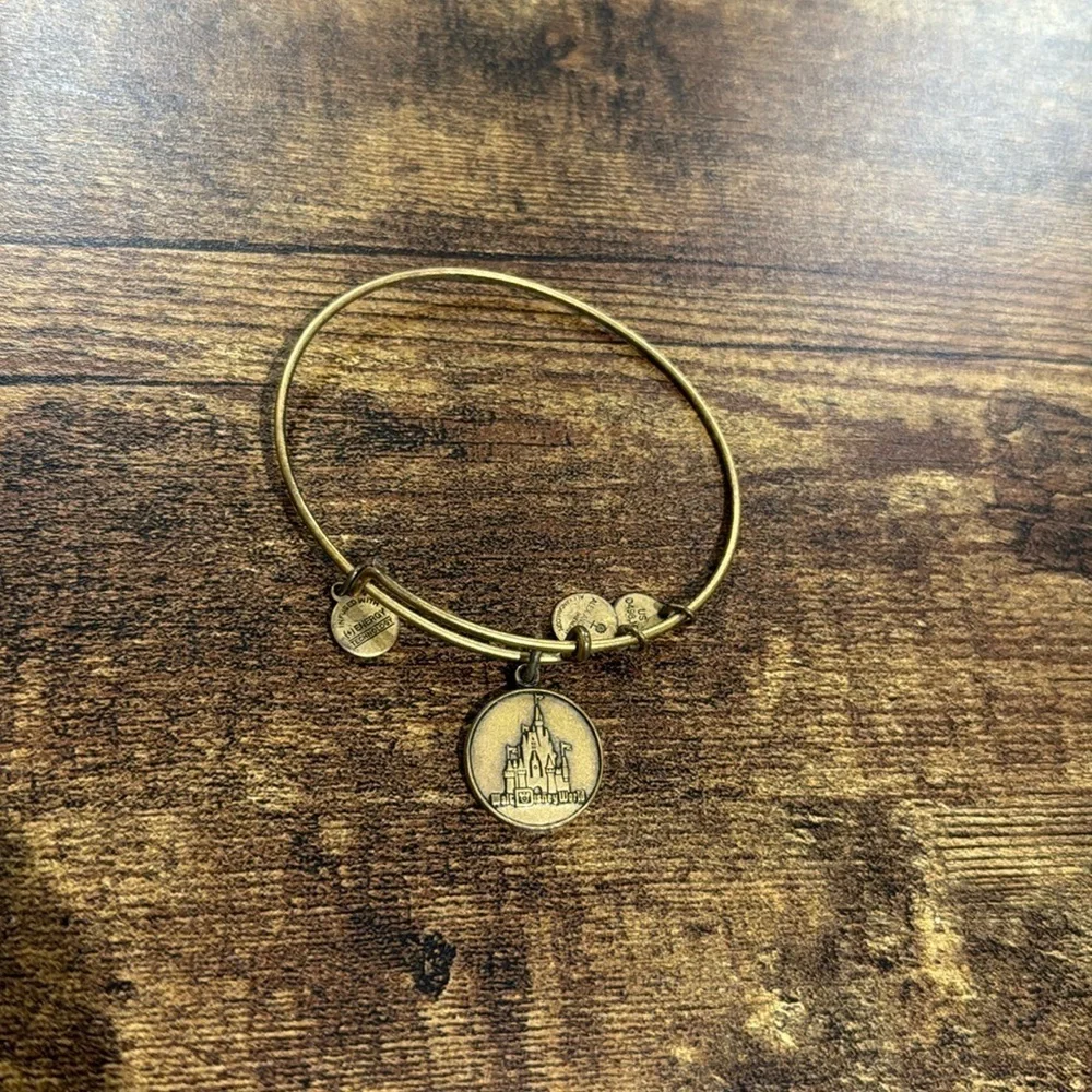 Disney Parks Alex & Ani Magic Kingdom Cinderella's Castle Gold Bracelet Original