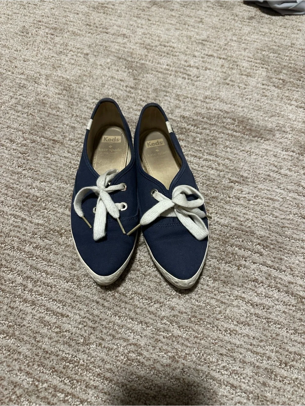 Keds Navy Canvas Sneakers with Cream Laces