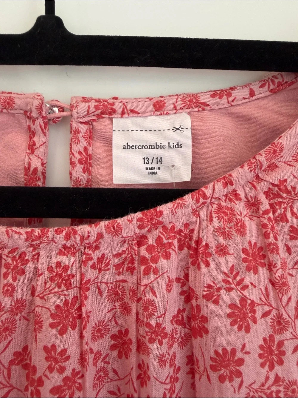 abercrombie kids Pink Floral Tiered Ruffle Dress
