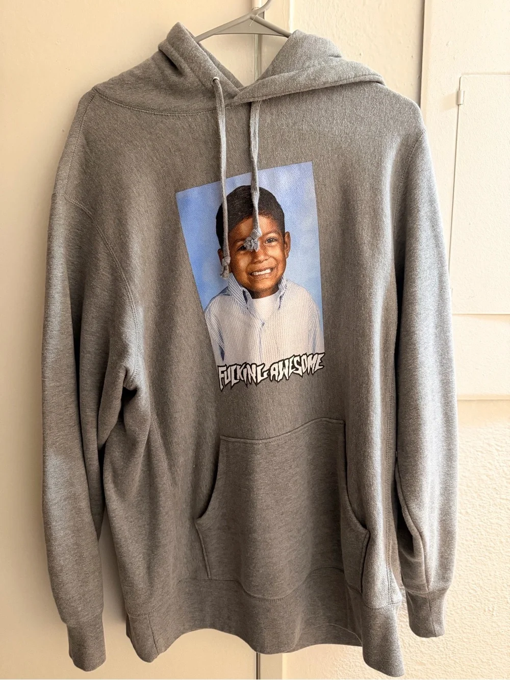 Fucking Awesome Gray Graphic Hoodie with Photo Print Louie Lopez