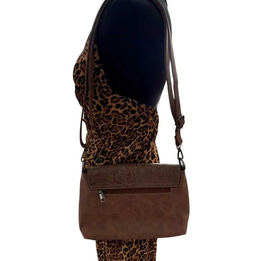Women's‎ Lavawa Vegan Leather Fringe Bag Small Crossbody Western Boho Festival
