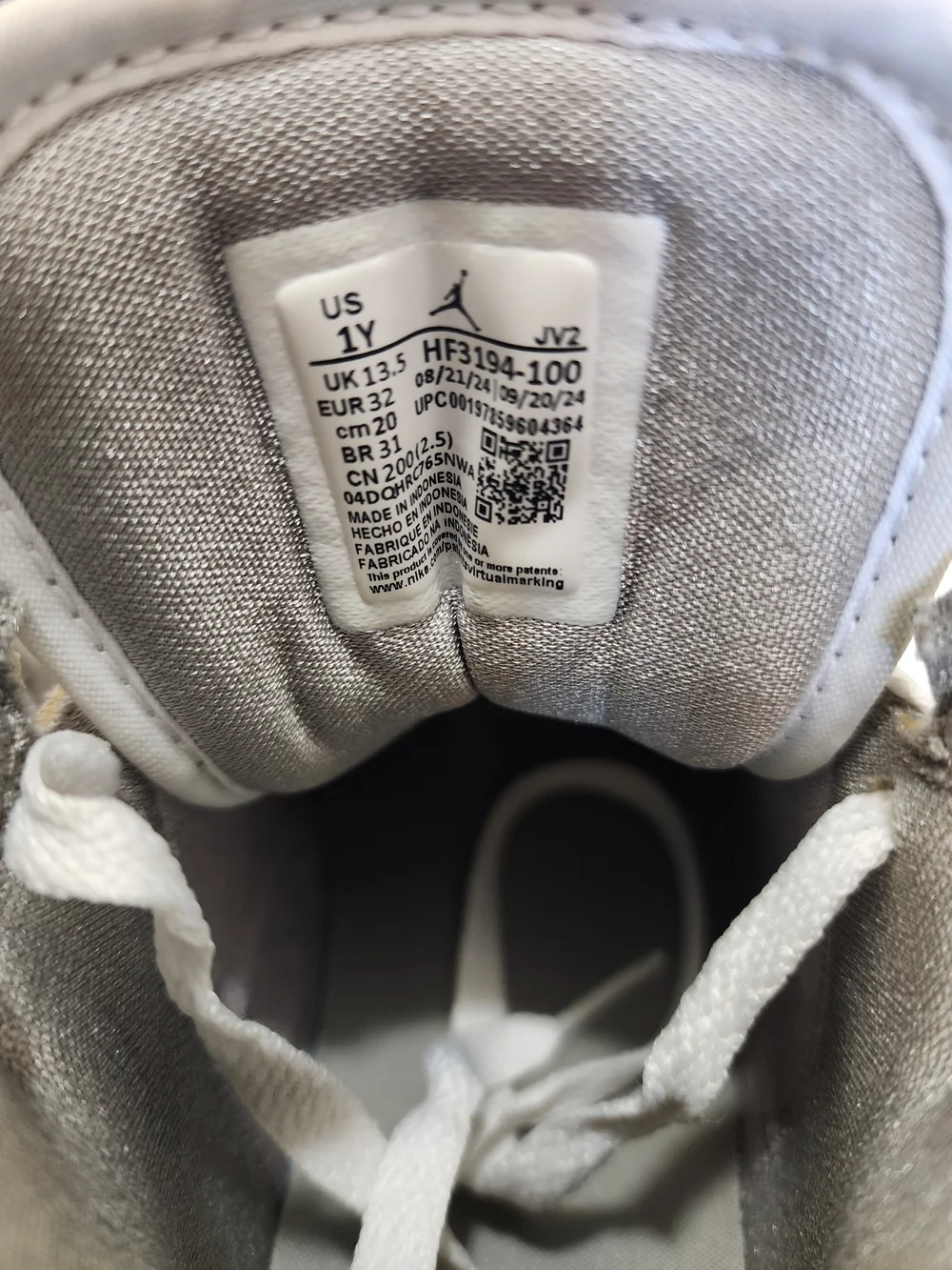 Air Jordan High Top Sneakers in White & Gray