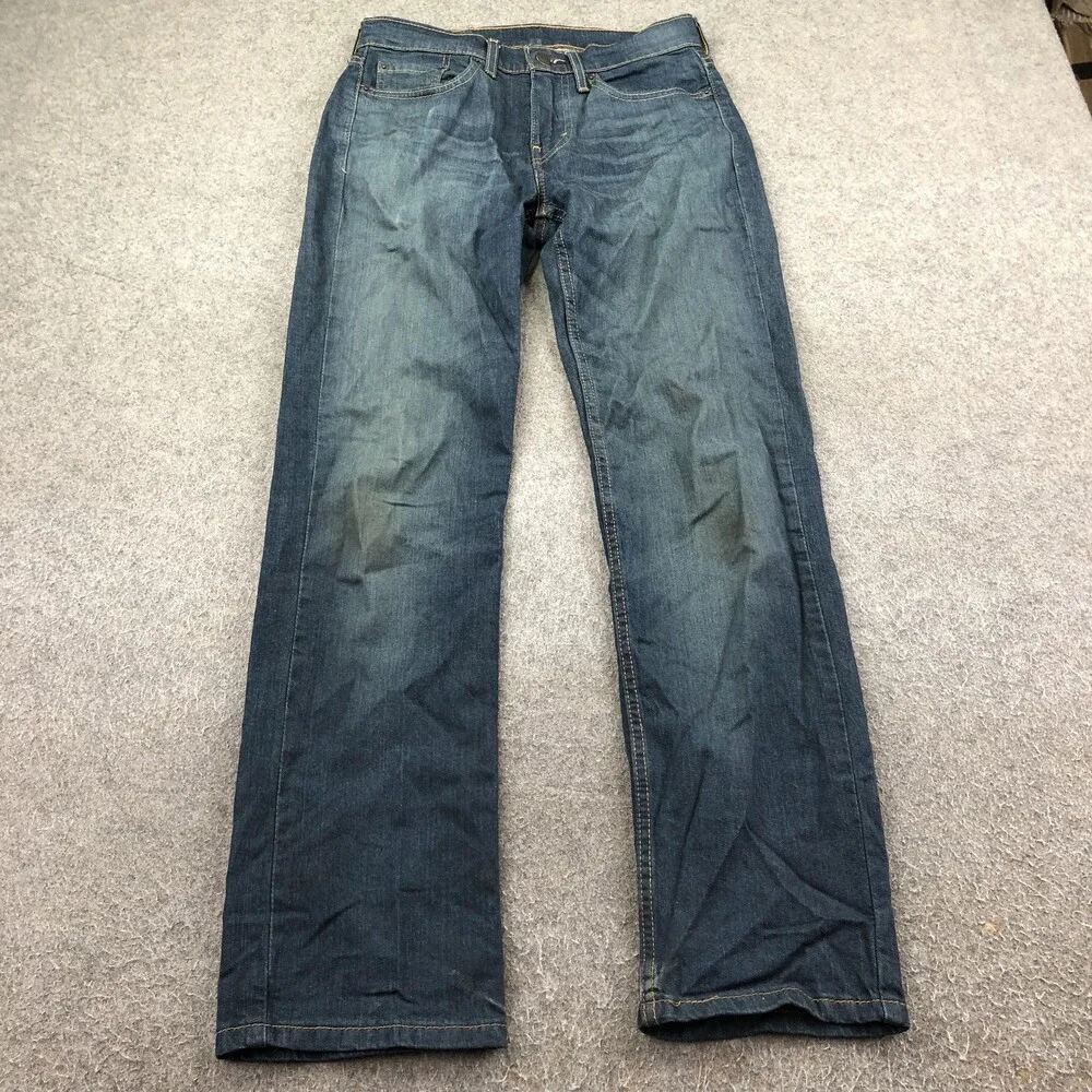 Levis 514 Jeans Mens 28x30 Blue Dark Wash Regular Straight Denim Pants Casual