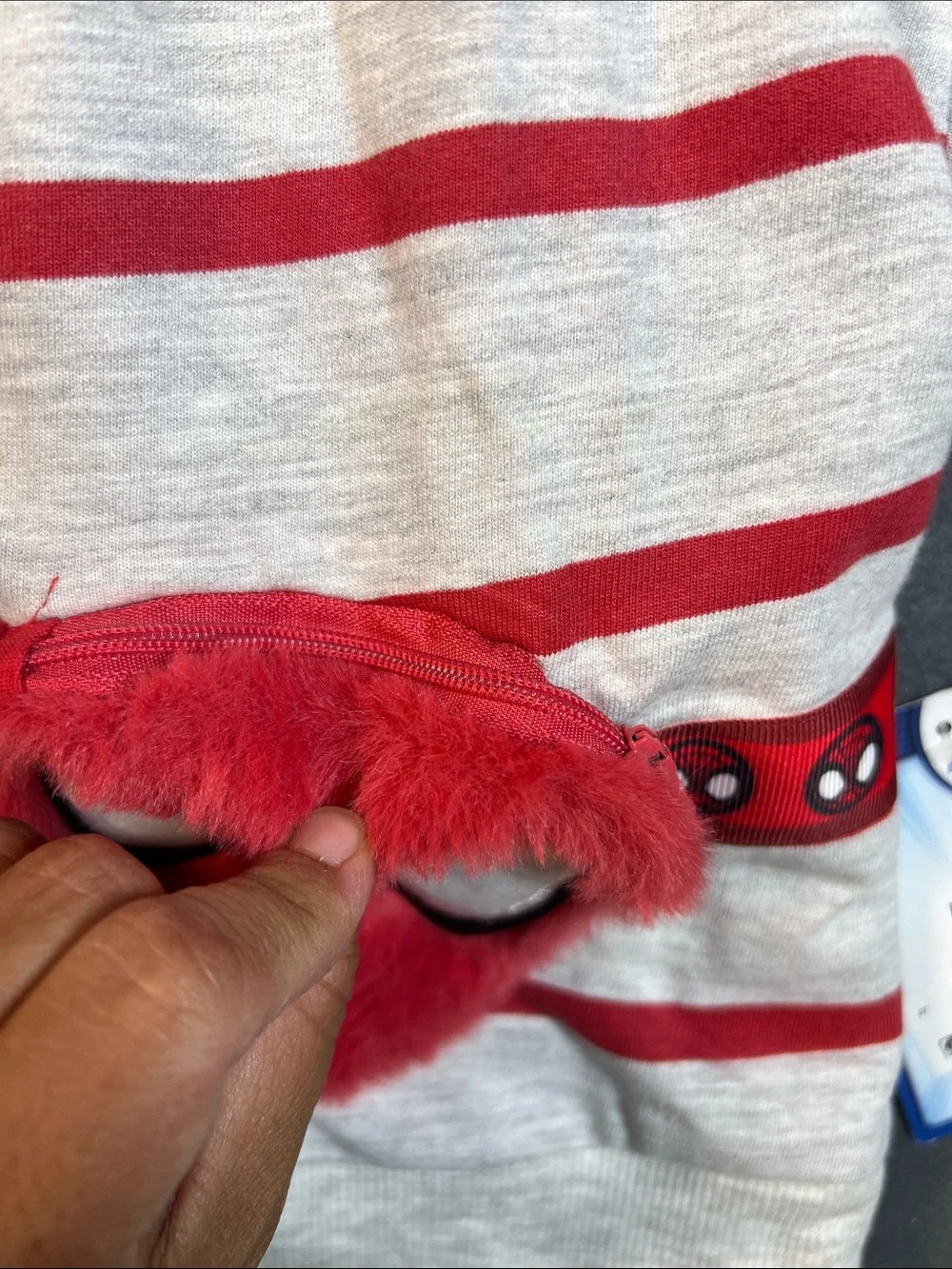 Spiderman Kids Red and Gray Striped Sweatshirt Set
