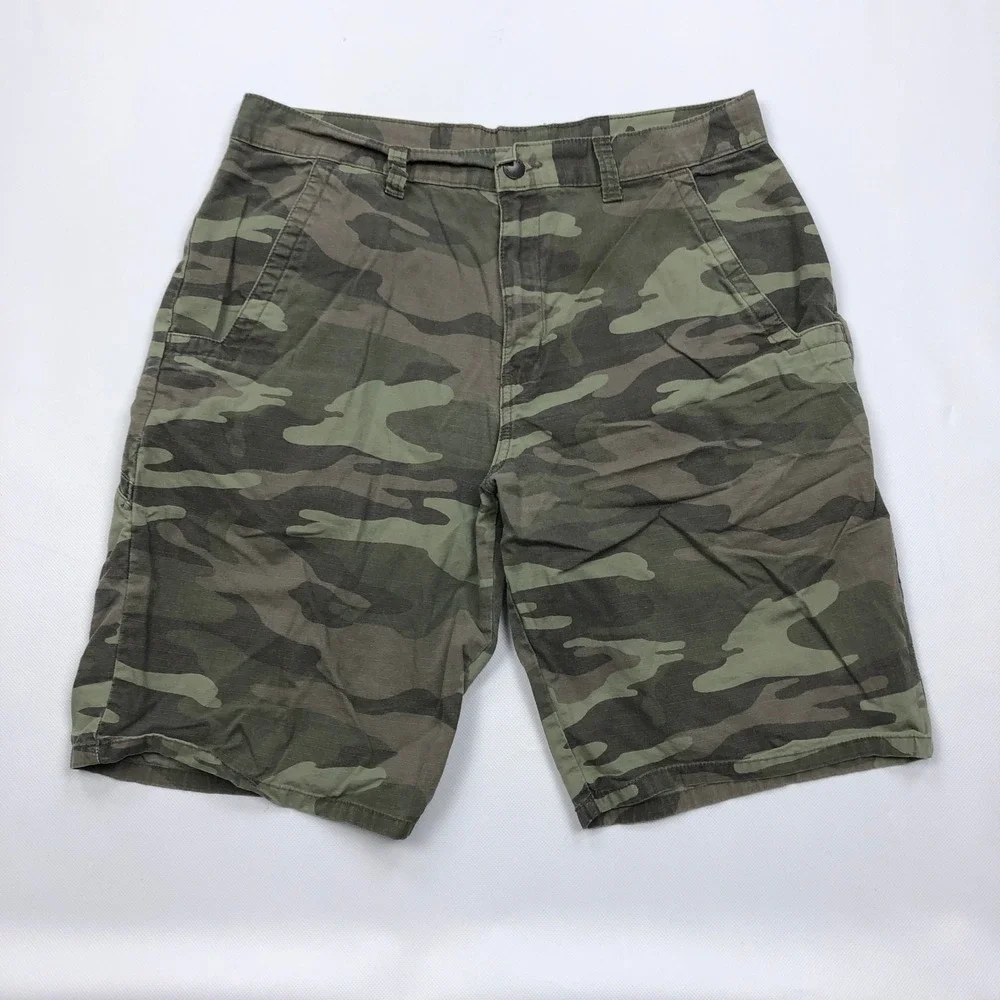 Genuine Dickies Mens 32 Camo Ripstop Cargo Shorts Green 10