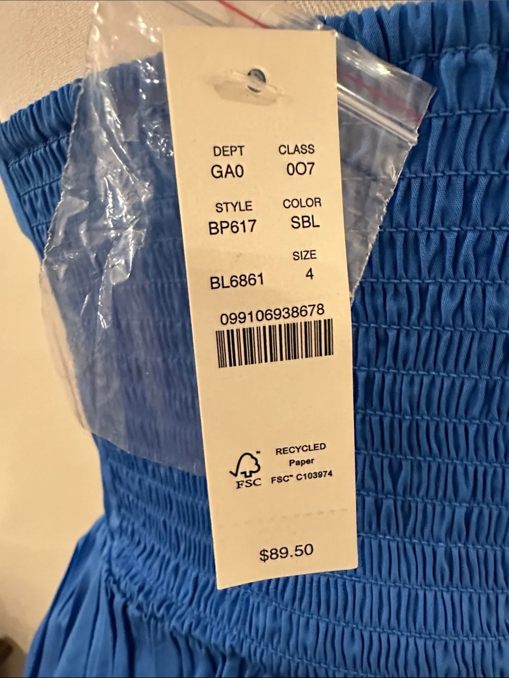 J. Crew bodice hem center