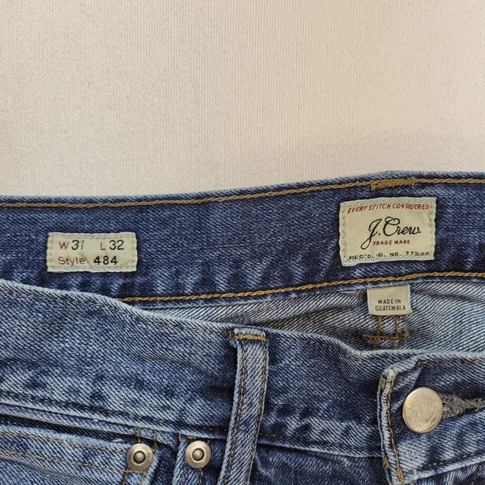 J.Crew 484 Slim Fit Jeans Mens 31x32 Blue Medium Wash Tapered Leg 100% Cotton