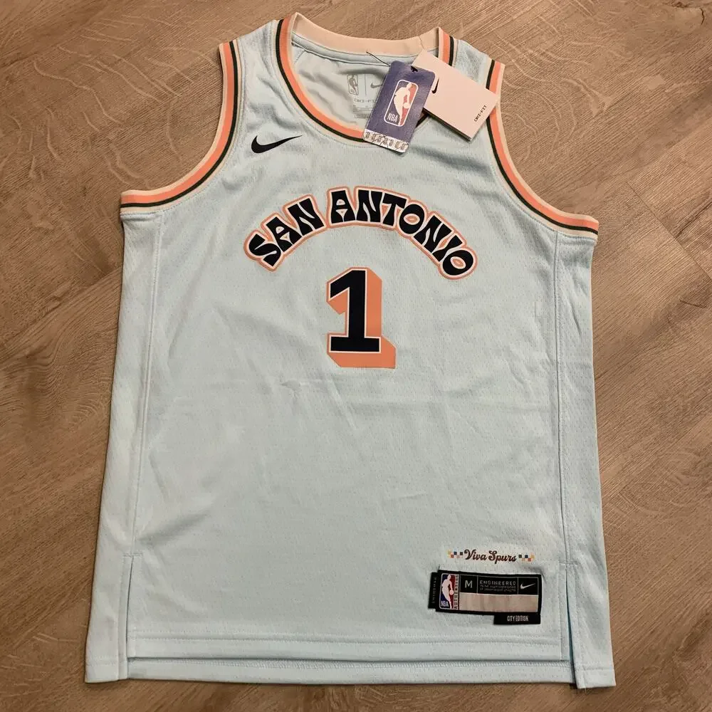Nike NBA San Antonio Spurs #1 Victor Wembanyama City Edition Jersey Youth Boys M