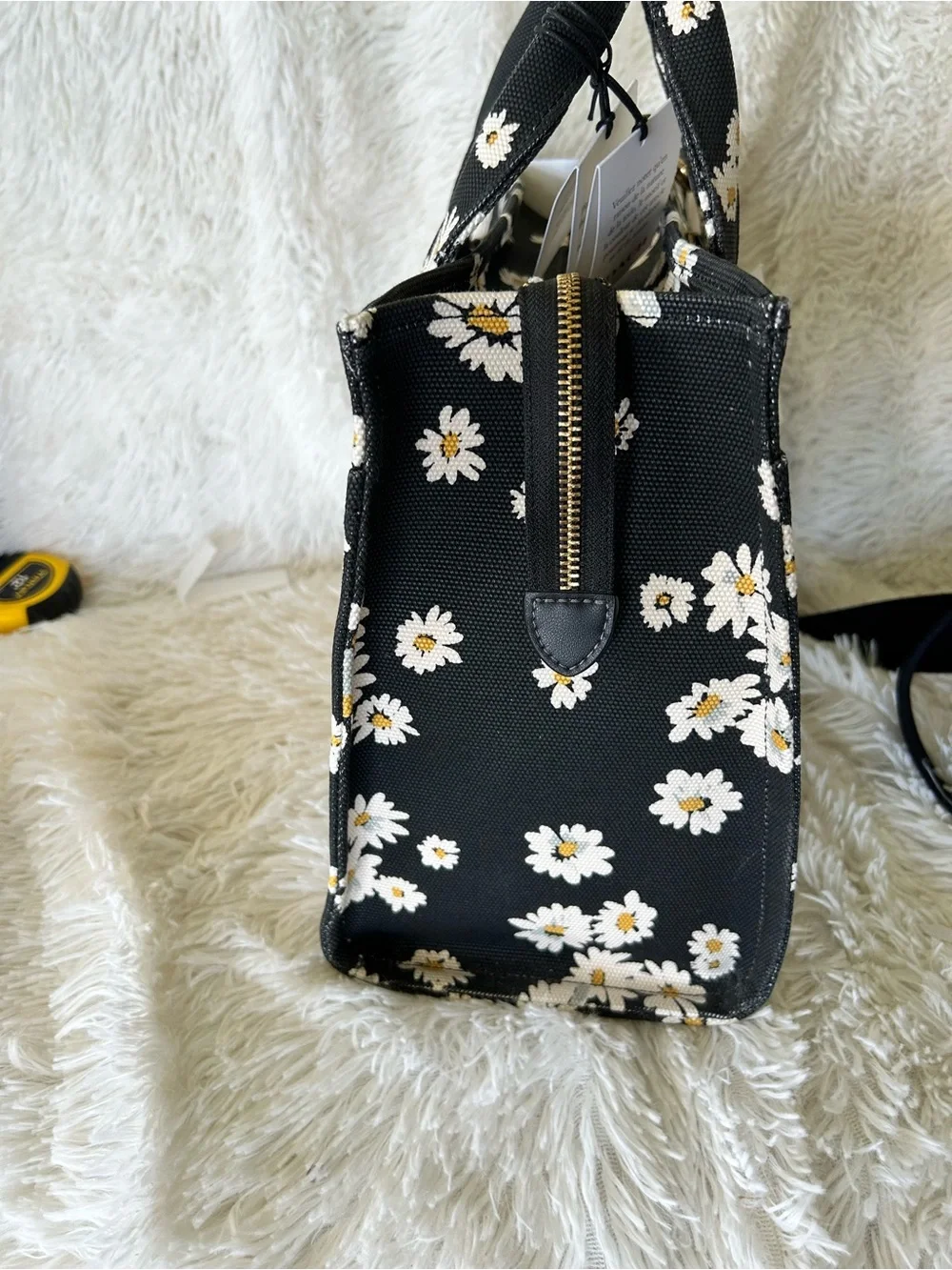 Coach Black Daisy Canvas Tote