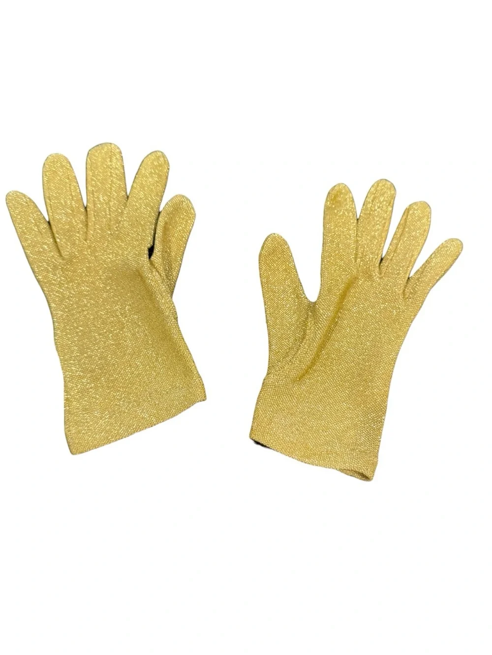 Vintage Gold Glitter Gloves Sz S
