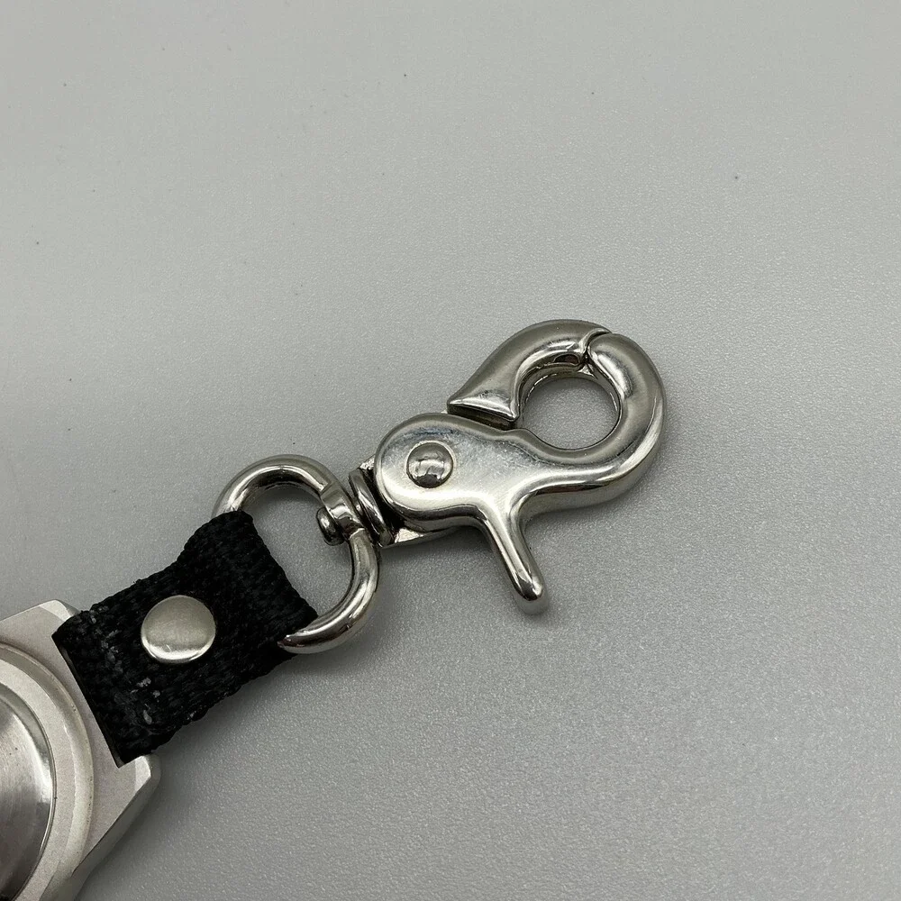 Comporium Key Ring Watch Mens 37mm Silver Tone Luminous Indexes New Battery