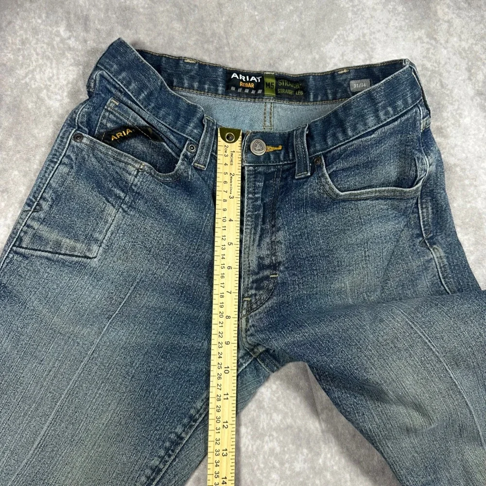 Ariat Rebar M5 Straight Leg Jeans Men 31x36 Medium Wash Durable Workwear Western