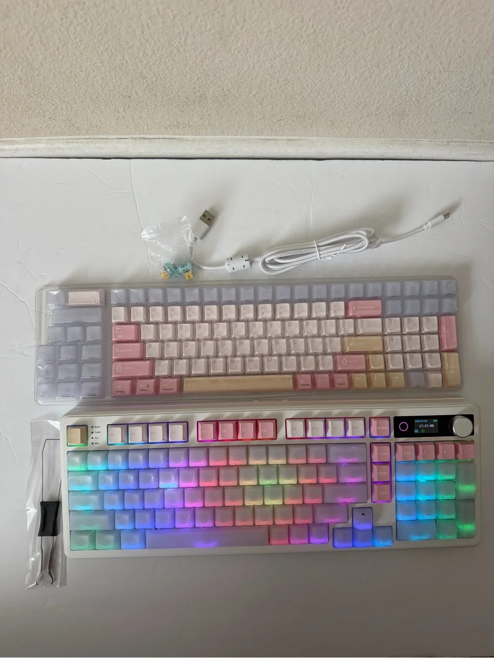 Epomaker TH99 Pro Pink Mechanical Keyboard Sea Salt Silent Switches EXTRA KEYCAP