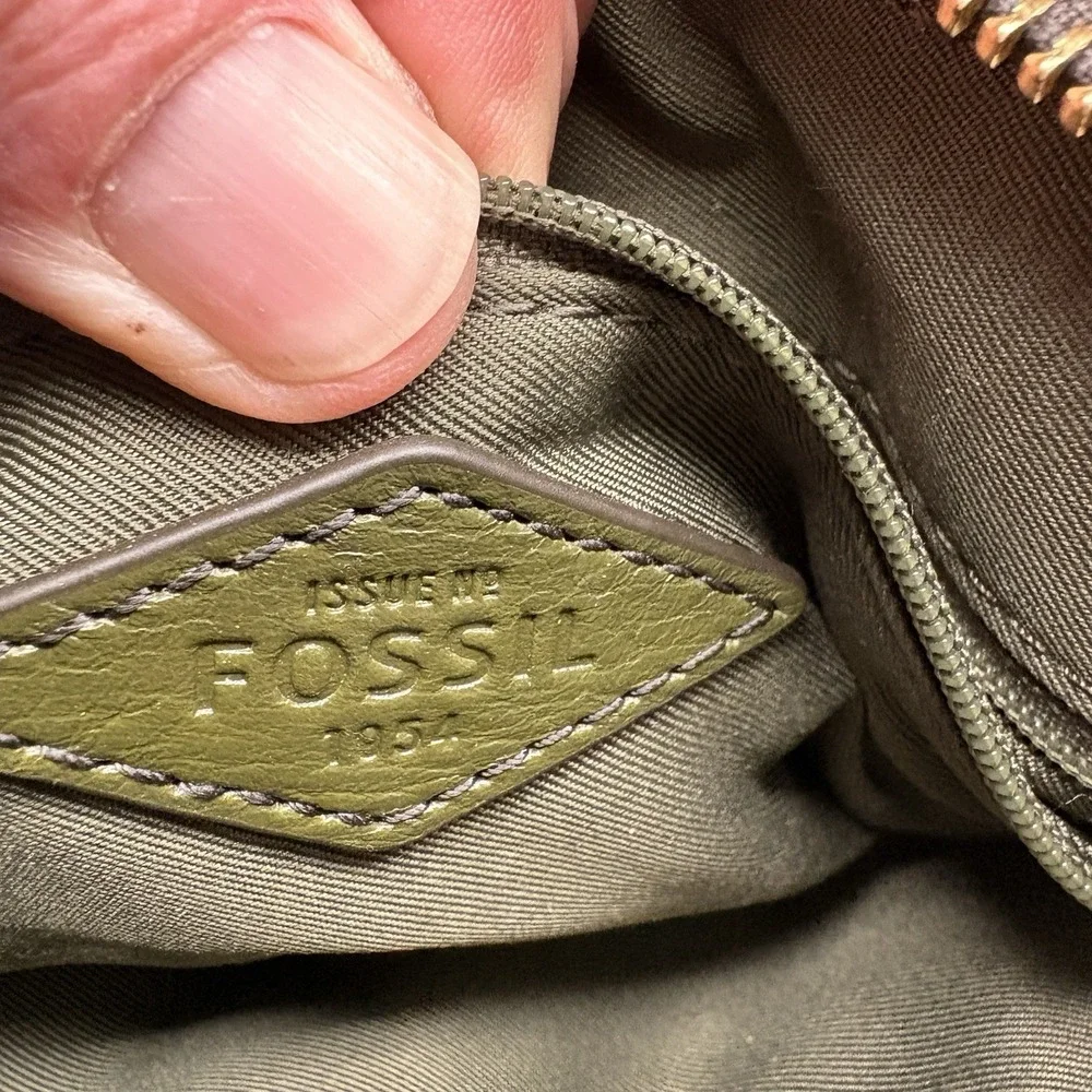 Fossil Purse Leather Handbag Women Green