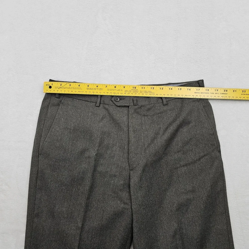 Luciano Barbera Dress Pants Mens 52 34x30 Brown Trousers Wool Flat Front Italy