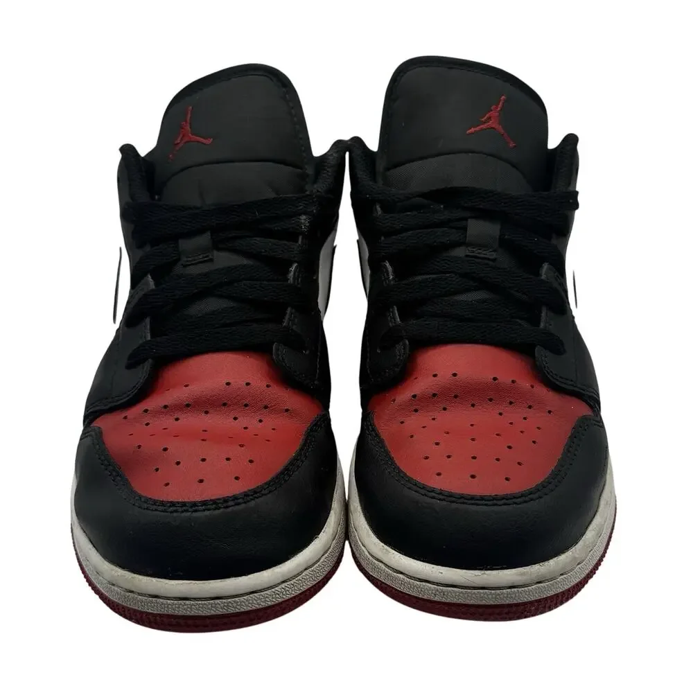 Air Jordan 1 Low GS Bred Toe 2.0 553560-161 Black Red White 6.5Y