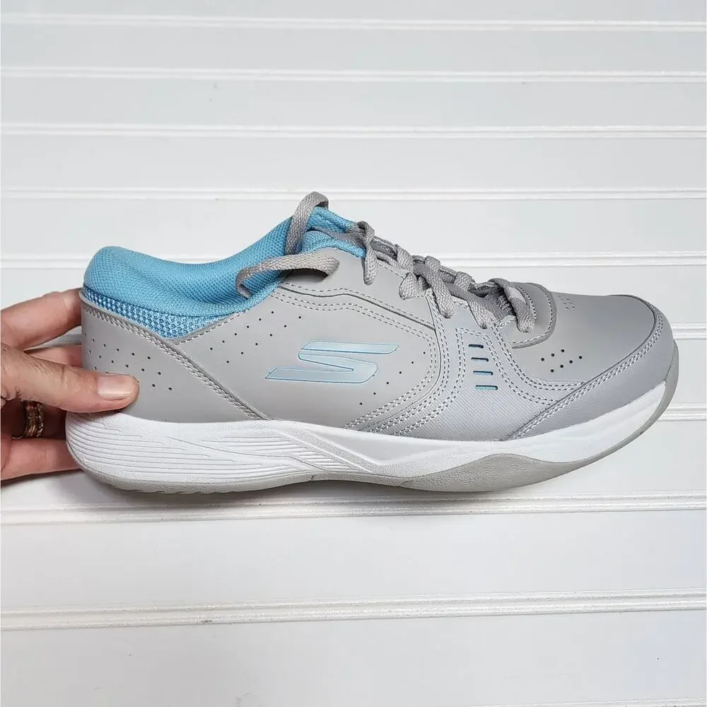 NWOT Skechers Women's Viper Court Smash Pickleball Shoes Size 9.5 Gray & Blue